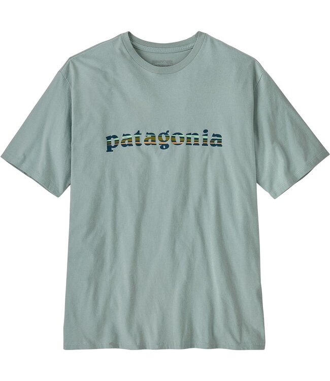 PATAGONIA M's '73 Text Logo Organic T-Shirt Thermal Blue L