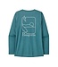 PATAGONIA W's L/S Cap Cool Daily Graphic Shirt - Waters Swelldrifter: Wetland Blue X-Dye M