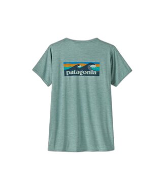PATAGONIA W's Cap Cool Daily Graphic Shirt - Waters Boardshort Logo: Thermal Blue X-Dye M