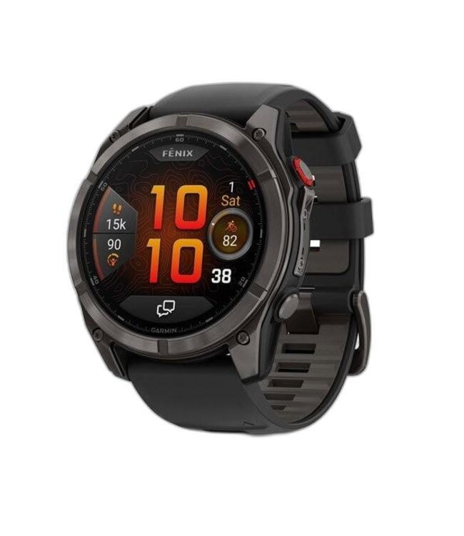 GARMIN Garmin fēnix® 8 Pro – 51 mm, AMOLED fēnix® 8 Pro – 51 mm, AMOLED, Sapphire, Titanium with Graphite/Black Silicone Band
