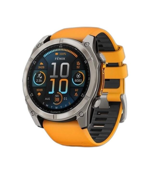 GARMIN Garmin fēnix® 8 Pro – 51 mm, AMOLED fēnix® 8 Pro – 51 mm, AMOLED, Sapphire, Titanium with Graphite/Black Silicone Band