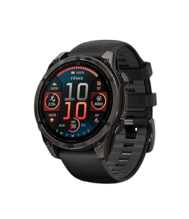 GARMIN Garmin fēnix® 8 Pro – 47 mm, AMOLED fēnix® 8 Pro – 47 mm, AMOLED, Sapphire, Titanium with Graphite/Black Silicone Band
