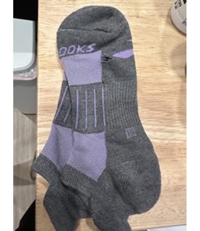 BROOKS Brooks Ghost Midweight 2 Pack Socks Grey Marathon Black Red Large