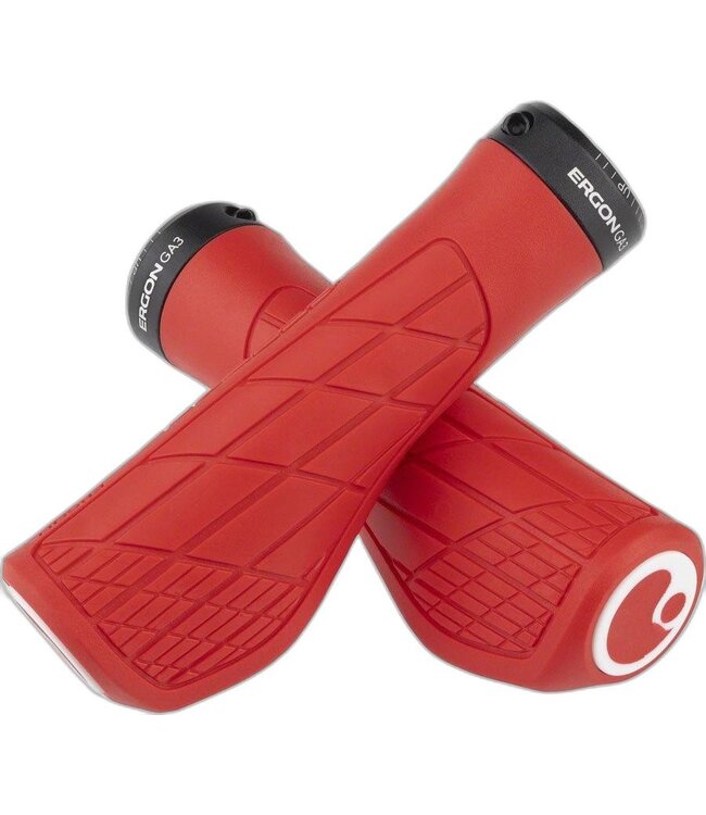 Ergon GA3 Grips - Risky Red, Lock-On, Large