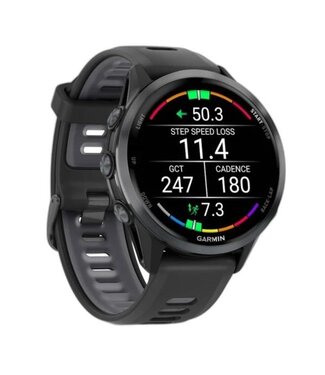 GARMIN Garmin Forerunner® 970 Carbon Gray DLC Titanium with Black Case and Black/Translucent Whitestone Band