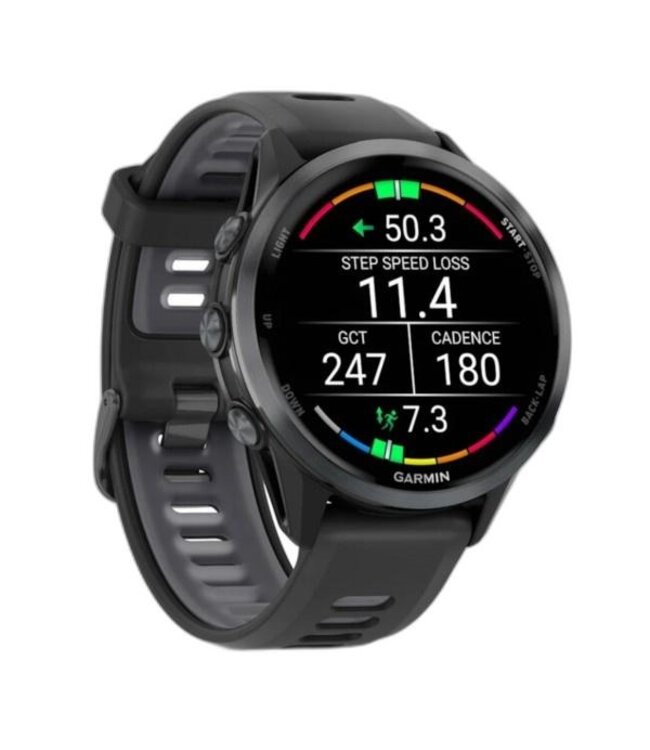 GARMIN Garmin Forerunner® 970 Carbon Gray DLC Titanium with Black Case and Black/Translucent Whitestone Band