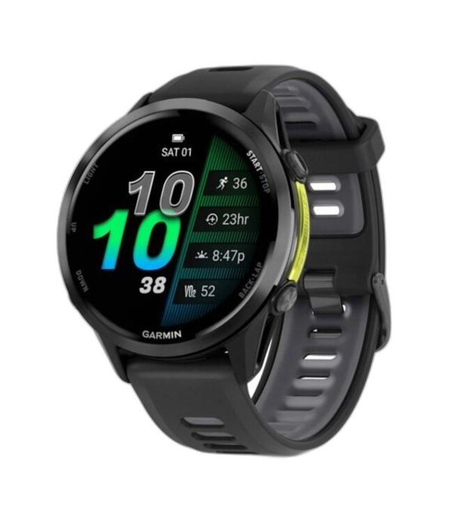 GARMIN Garmin Forerunner® 970 Carbon Gray DLC Titanium with Black Case and Black/Translucent Whitestone Band