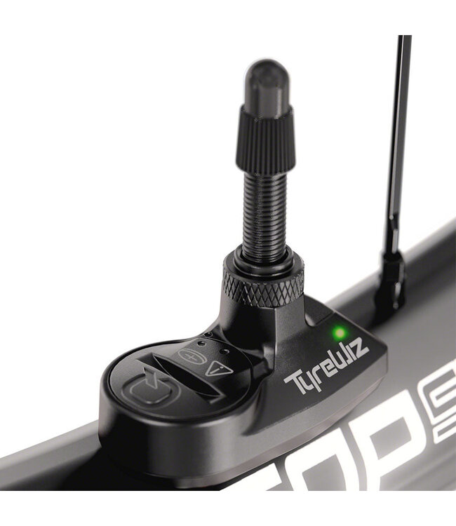 SRAM Quarq TyreWiz 2.0 Air Pressure Sensor for Presta Valve (included 2 sensors w/ batteries, 2 rubber bumpers and a rim depth guage) - Valves are not included