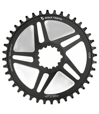 Wolf Tooth 42T Sram Direct Mount 3-Bolt 6mm Offset Drop Stop Flattop Compatible Black Chainring