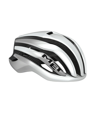 MET Trenta 3K Carbon MIPS Helmet - White/Silver Metallic, Matte, Medium