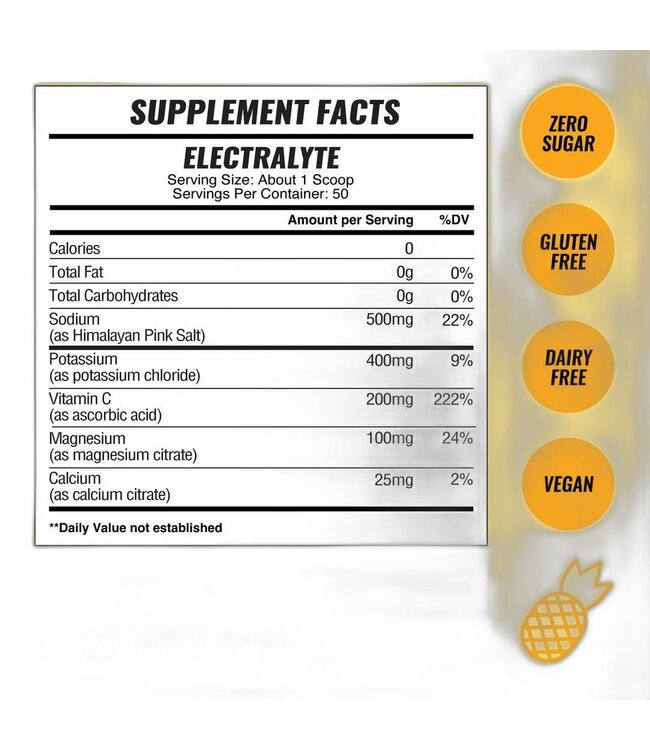 EC Sports, Hydrate Electrolyte Powder Piña Colada, 260 Grams