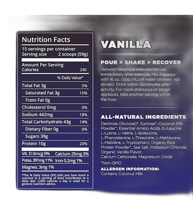 Tailwind Recovery Vanilla 20 Servings