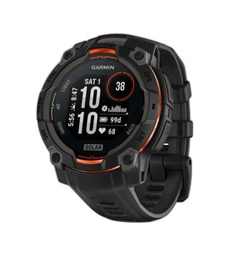 GARMIN Garmin, Instinct 3 45mm Solar, Watch, Watch Color: Black, Wristband: Black - Silicone