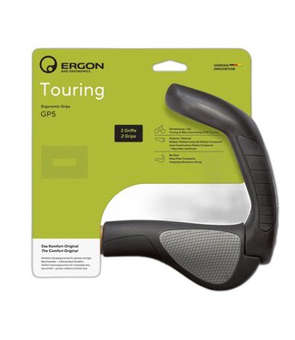 Ergon GP5 Grips - Black/Gray, Lock-On, Large