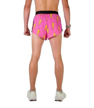Chicknlegs Men's Pink Bolts 2" Split Shorts - L