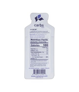 Carbs Fuel 25g Energy Gels 24ct Box Original single