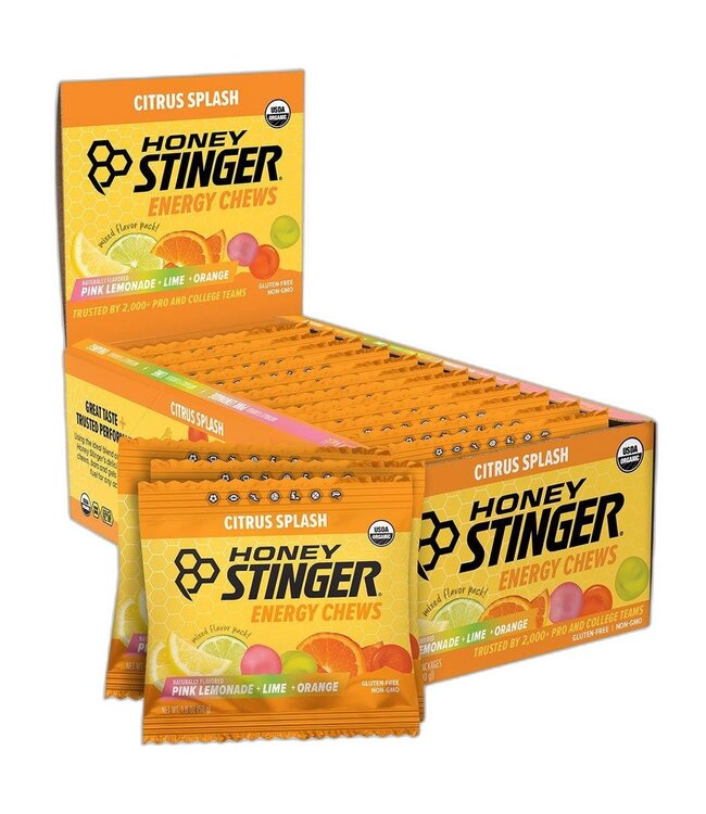 HONEY STINGER Honey Stinger Organic Energy Chews - Citrus Splash, Box of 12 single