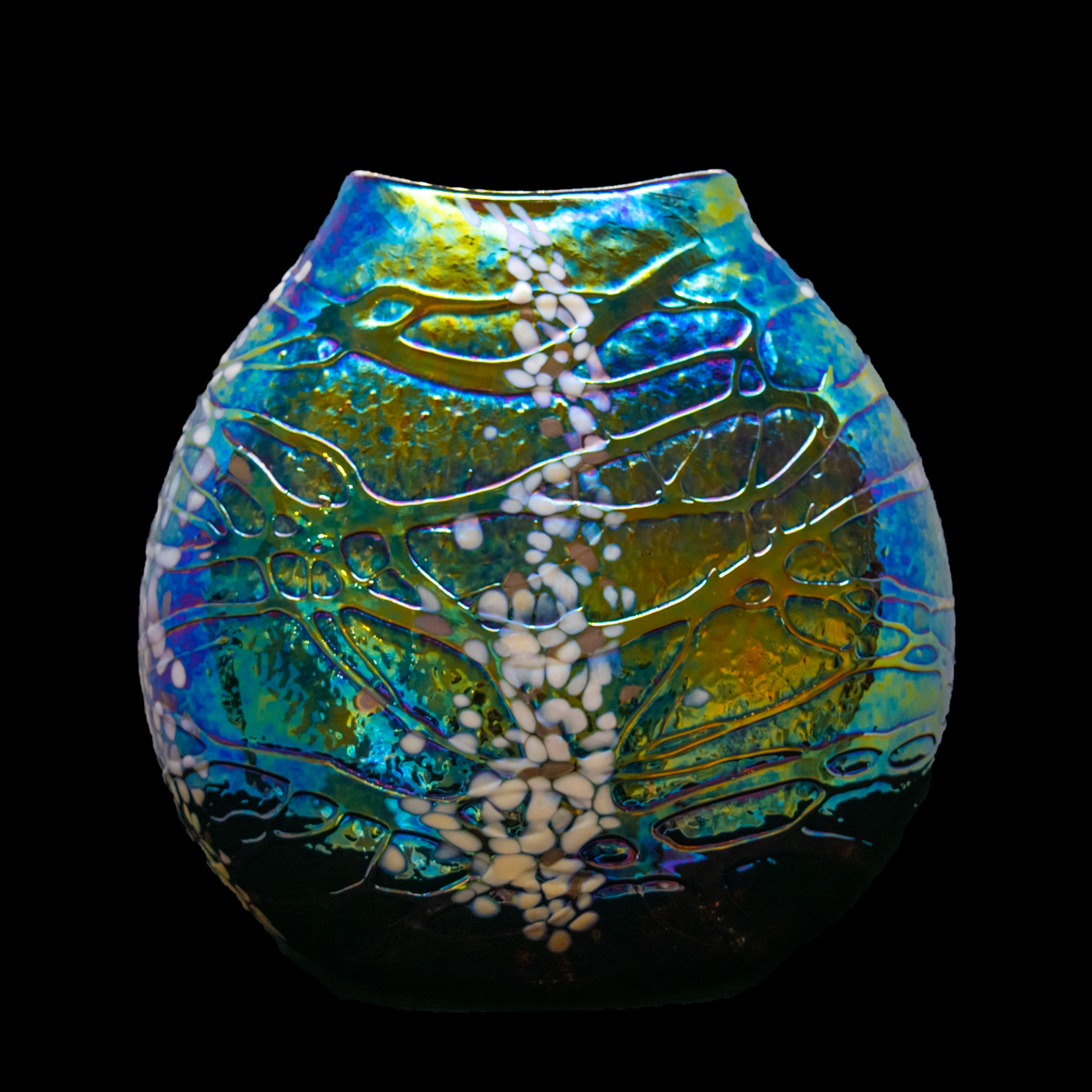 Vines Art Glass: Flat Vase