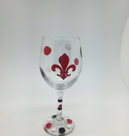 Koi Red FDL Wine Glass with Dots