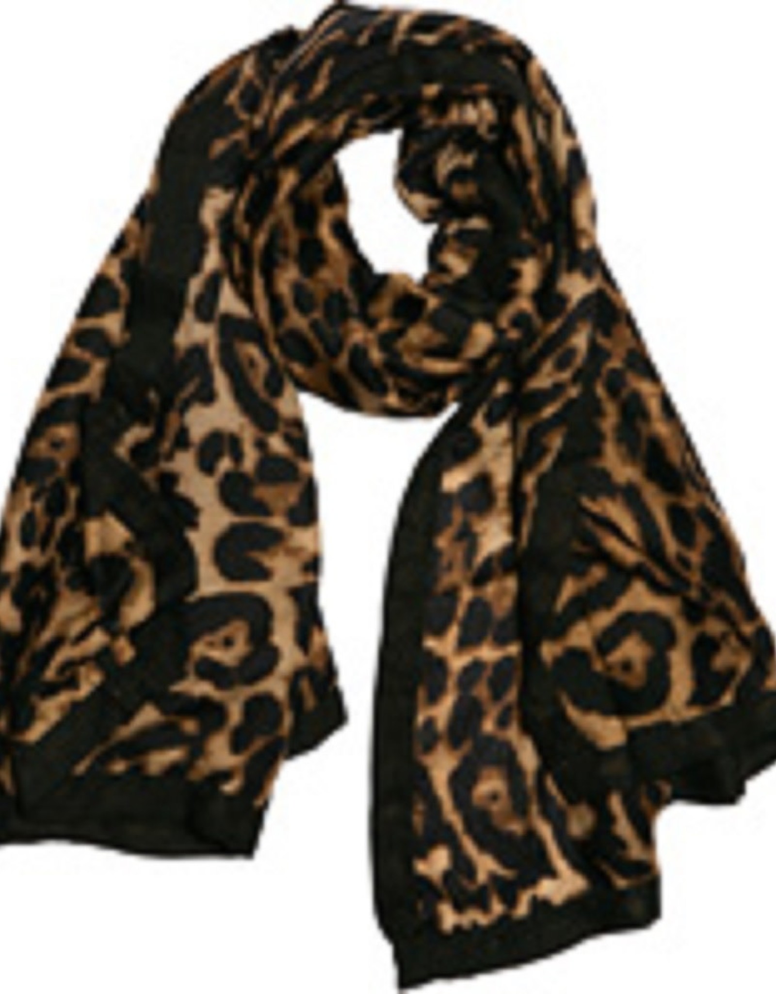 Leopard Scarf With Black Trim 2 Colors