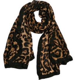 Leopard Scarf With Black Trim 2 Colors