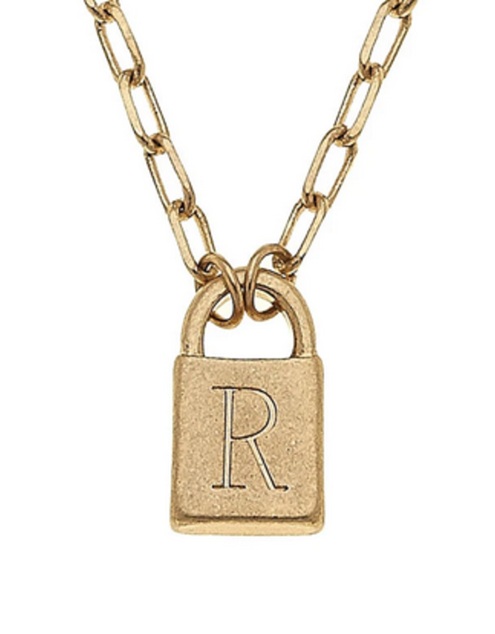 14K Gold Padlock Initial Necklace – FERKOS FJ