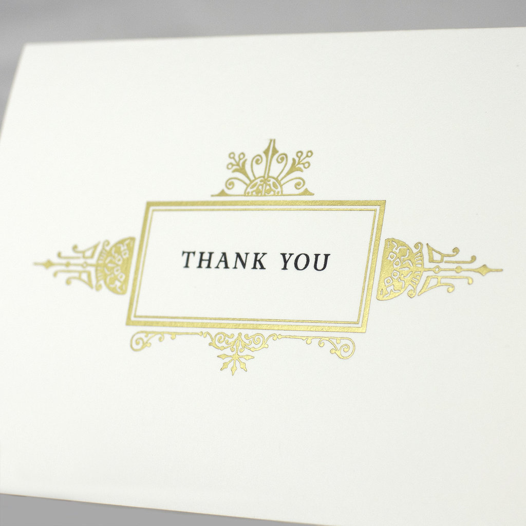 Oblation Papers & Press Ornate Gold Frame Thank You Letterpress Card