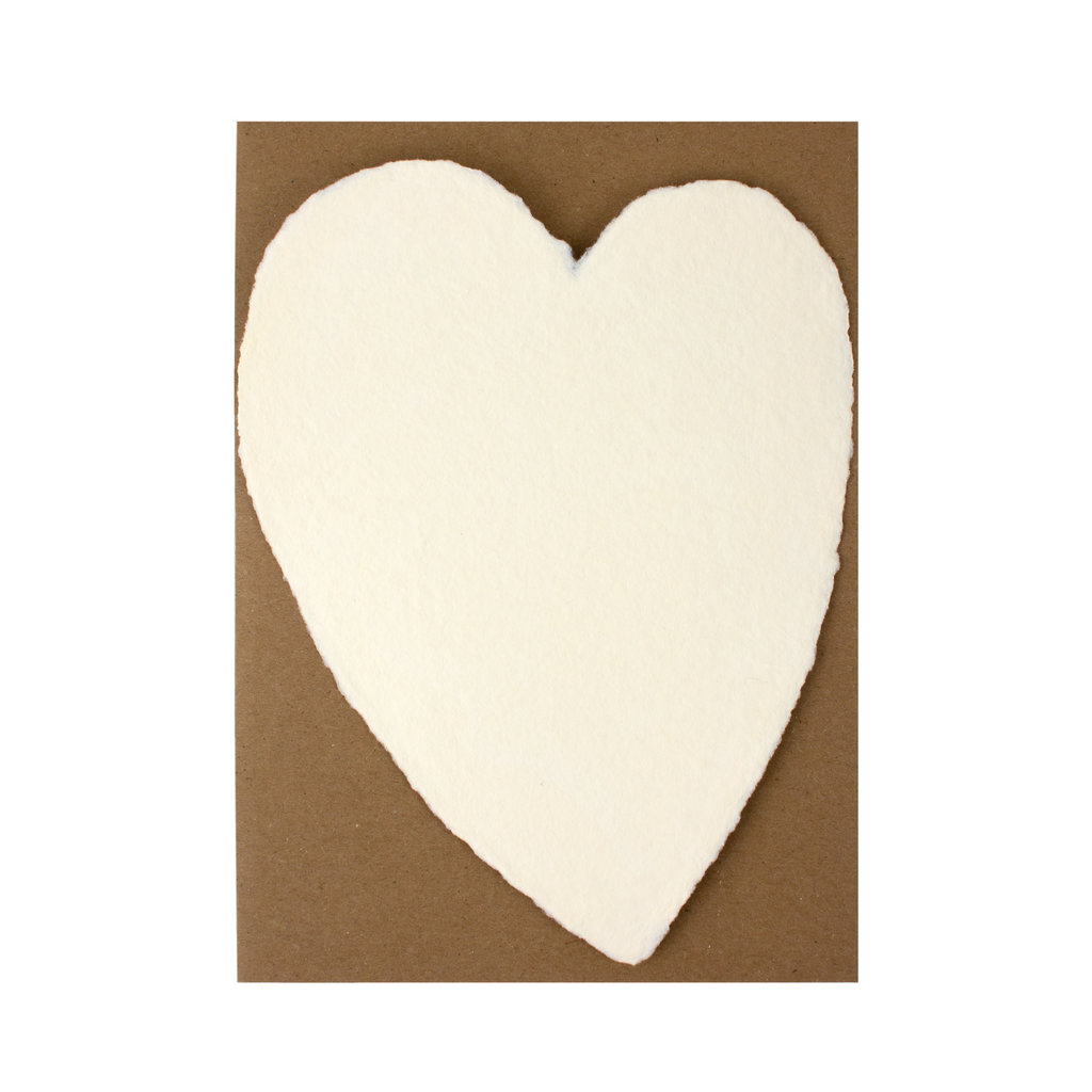 Oblation Papers & Press Handmade Paper Large Heart Cream