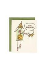 Hat + Wig + Glove Cuckoo Clock Birthday Supreme Letterpress Card