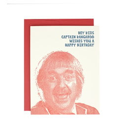 Hat + Wig + Glove Captain Kangaroo Birthday Supreme Letterpress Card