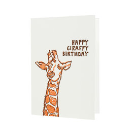 Hat + Wig + Glove Giraffe Birthday Animal Kingdom Letterpress Card