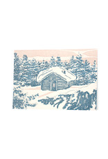 Oblation Papers & Press Snowy Cabin Woodblock Letterpress Card