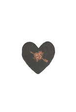 Oblation Papers & Press Arrow and Rose foiled handmade petite heart in charcoal