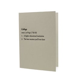 Hat + Wig + Glove College Definition Letterpress Card