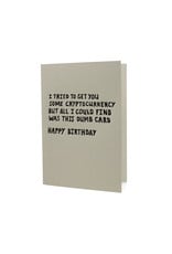 Hat + Wig + Glove Cryptocurrency Birthday Letterpress Card