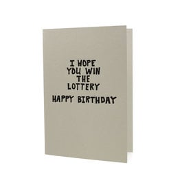 Hat + Wig + Glove I Hope You Win the Lottery Happy Birthday letterpress card