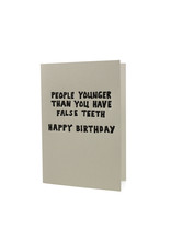 Hat + Wig + Glove False Teeth Birthday Letterpress Card