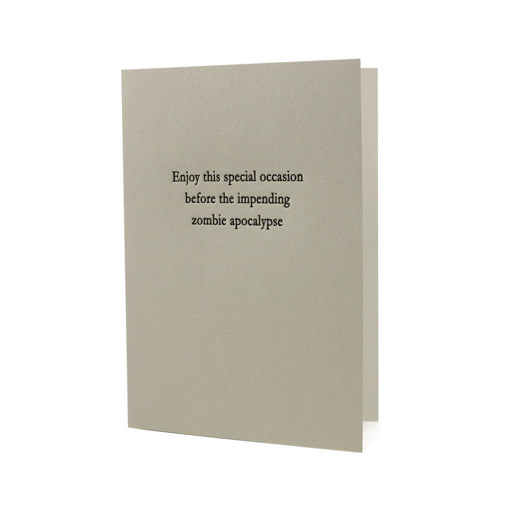 Hat + Wig + Glove Special Occasion Zombie Apocalypse Letterpress Card