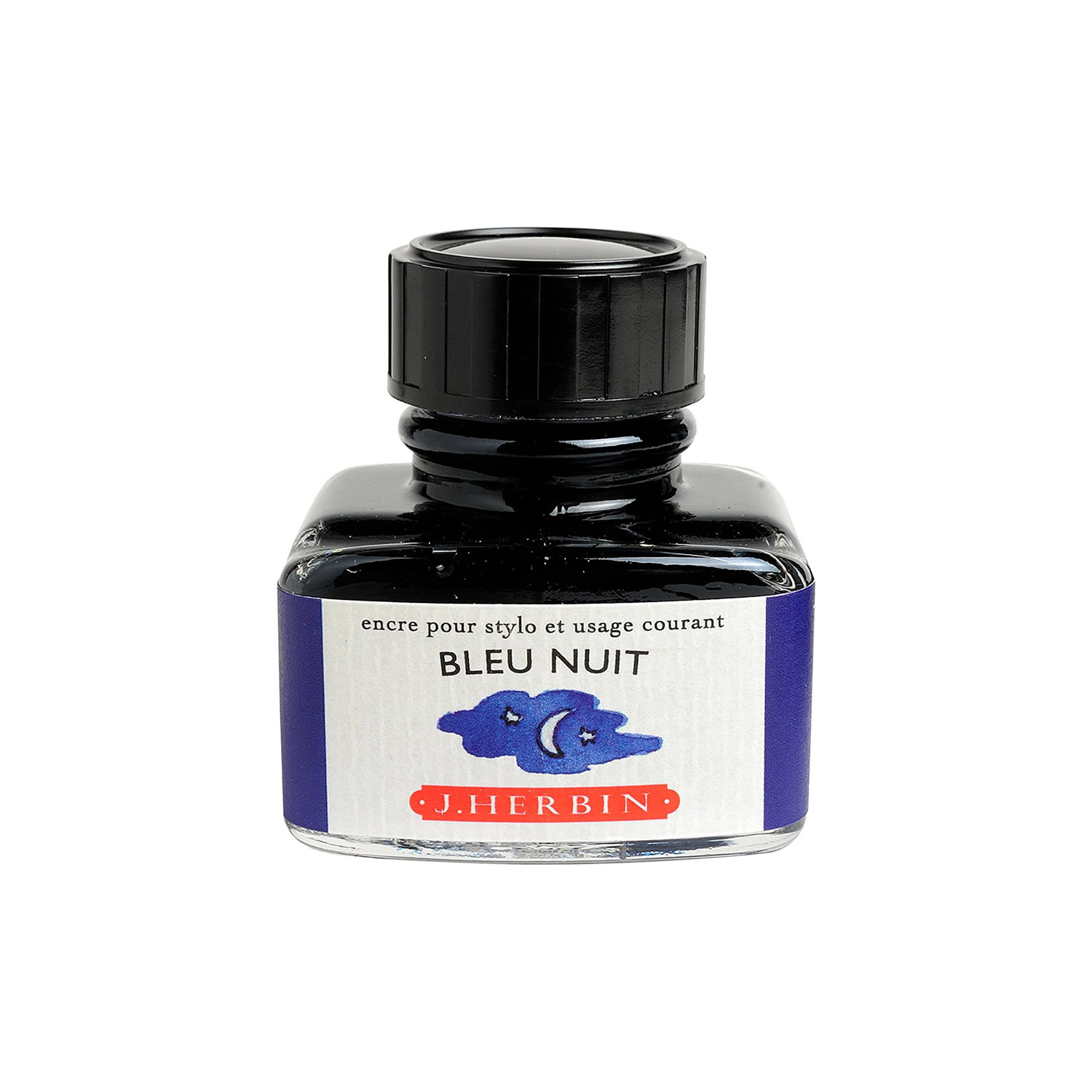  Jacques Herbin - Ref 13019T - Ink for Fountain Pens &  Rollerball Pens - Bleu Nuit - 30ml Bottle with Integrated Pen Rest :  Everything Else