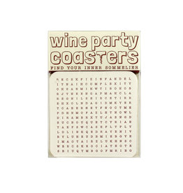 Hat + Wig + Glove Wine Party Word Search Coasters