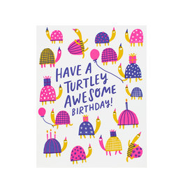 Hello! Lucky Turtley Awesome Letterpress Card