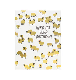 Hello! Lucky Herd Its Your Birthday Letterpress Card