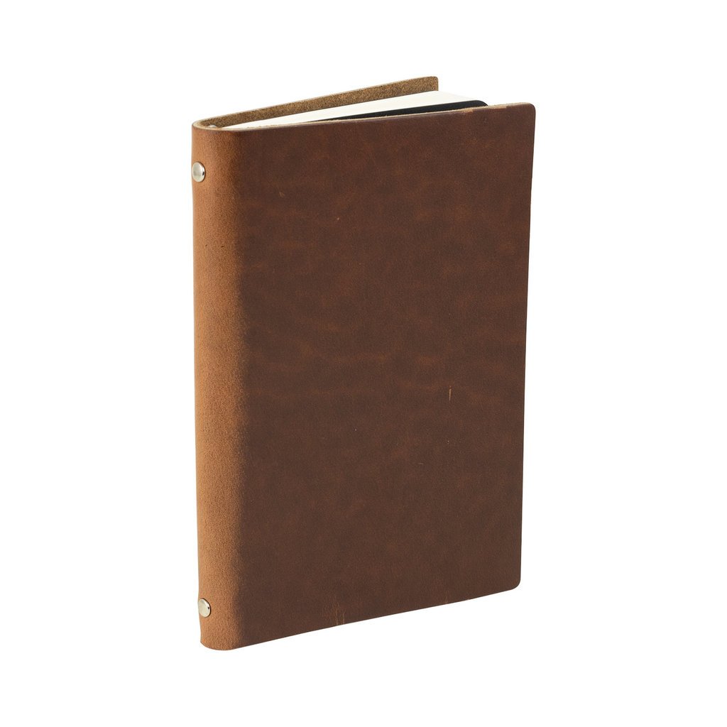 Goby Design Leather Pocket Notebook - Pecan