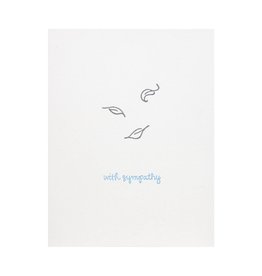 Albertine Press With Sympathy Leaves Letterpress Card