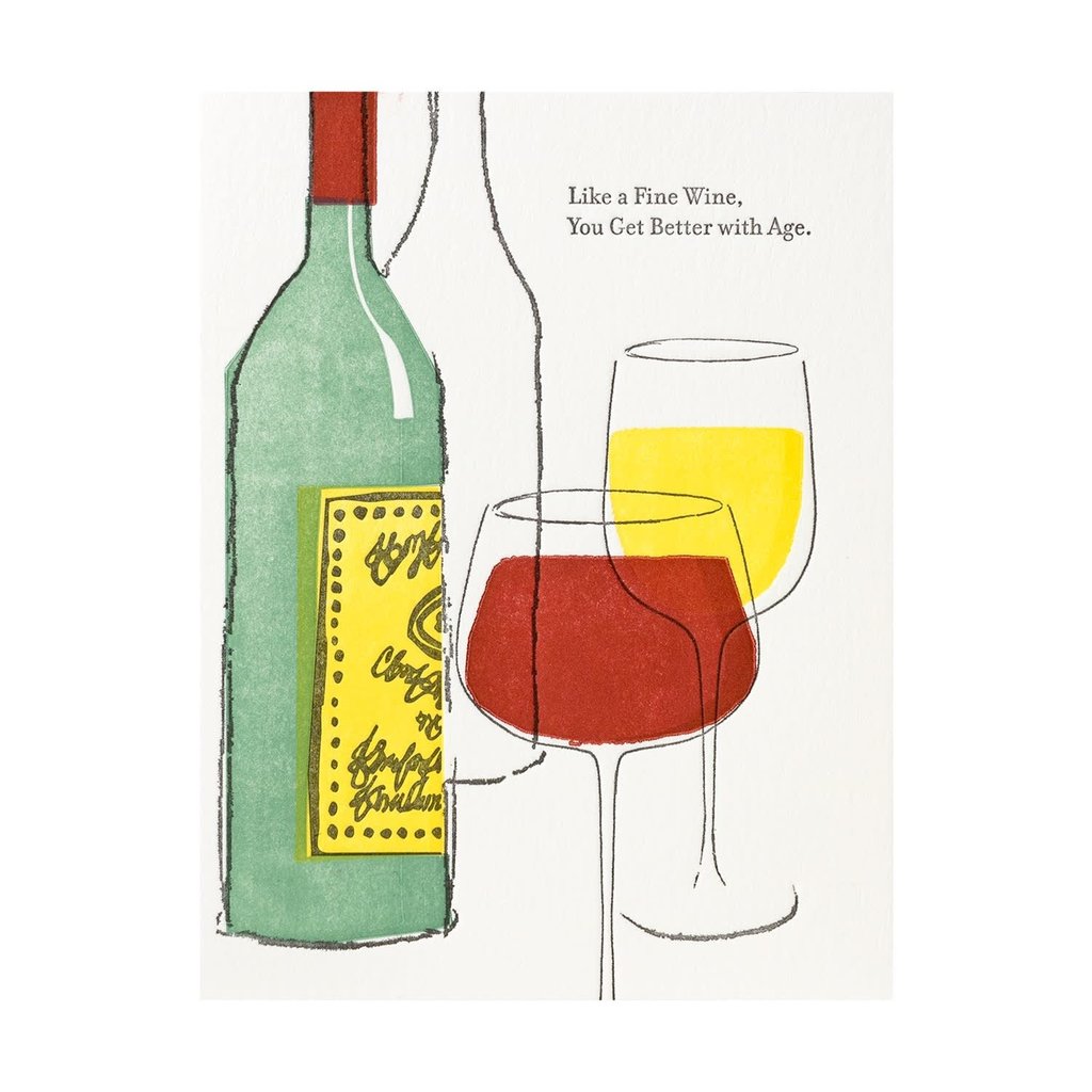 Ilee Papergoods Like Fine Wine Letterpress Card