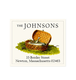 Felix Doolittle fish basket address label