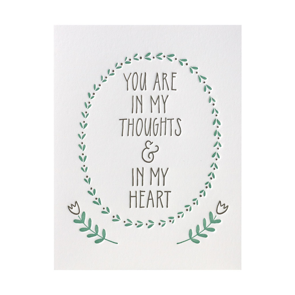 Ink Meets Paper In Thoughts & Heart Letterpress Card