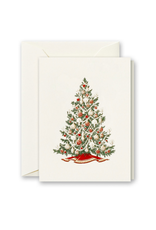 Crane Engraved Christmas Tree Gift Enclosure Card