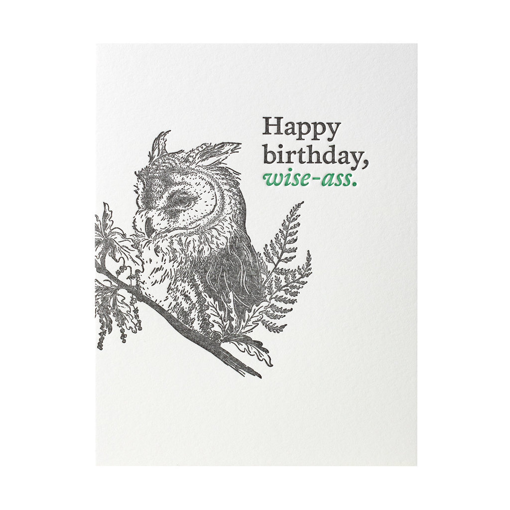 Woodsy Foxman Happy Birthday Wise-Ass Letterpress Card