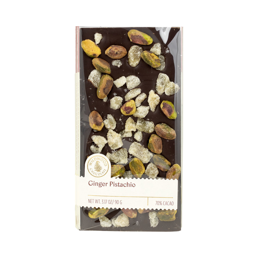 Wildwood Chocolate Ginger Pistachio Chocolate Bar